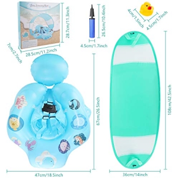 Fixget Baby Swimming Float with UPF50 Sun Canopy