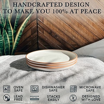 Mora Ceramic Plates Set of 6 - Microwave and Dishwasher Safe