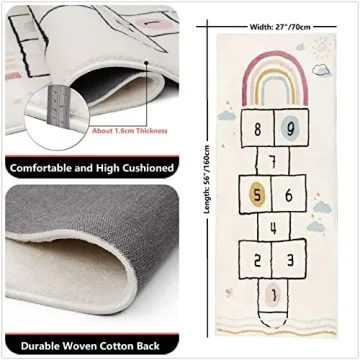 HiiARug Fun Educational Hopscotch Kids Rug 63x27