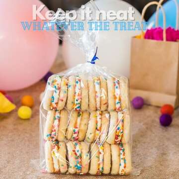 TATTI Clear Cellophane Bags - Perfect for Favors