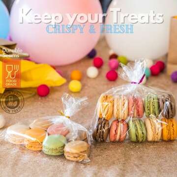 TATTI Clear Cellophane Bags - Perfect for Favors