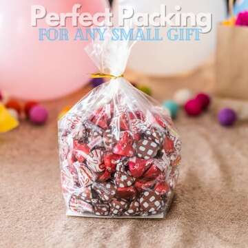 TATTI Clear Cellophane Bags - Perfect for Favors