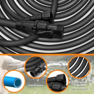 SINTETA 75FT Garden Hose with Triple Layer Latex Core