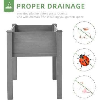 48x24x30 Elevated Wooden Planter Bed for Gardens