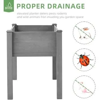 48x24x30 Elevated Wooden Planter Bed for Gardens