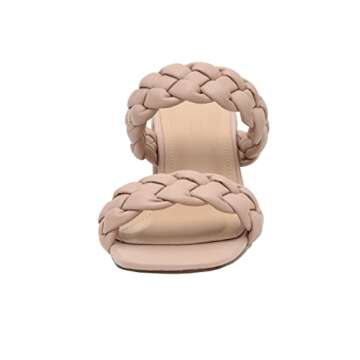 CUSHIONAIRE Women's Onyx Braided Heel Sandal in Nude