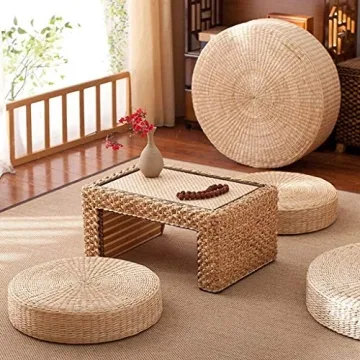 HUAWELL 2 Pack Tatami Floor Pillow Sitting Cushion - Perfect for Meditation & Relaxation