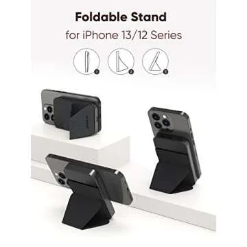 YOOZER Magnetic Battery Pack 5000mAh Magnetic Wireless Portable Charger 18W USB-C Transparent Power Bank with Foldable Stand for iPhone 13/13 Pro/13 Pro Max/12/12 Pro/12 Pro Max