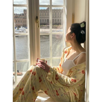 Y2K Floral Fruit Print Pajama Set Comfortable Lounge Wear