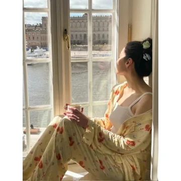 Y2K Floral Fruit Print Pajama Set Comfortable Lounge Wear