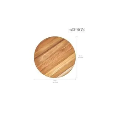MDesign Acacia Wood Lazy Susan - 18" Kitchen Organizer