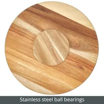 MDesign Acacia Wood Lazy Susan - 18" Kitchen Organizer