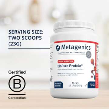 Metagenics BioPure Protein - Whey Protein Powder with Immunoglobulins - 16 g Protein - with Serine, L-Histidine & Magnesium - Non-GMO & Gluten-Free - 12.17 oz
