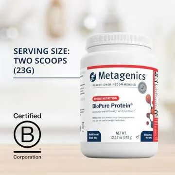 Metagenics BioPure Protein - Whey Protein Powder with Immunoglobulins - 16 g Protein - with Serine, L-Histidine & Magnesium - Non-GMO & Gluten-Free - 12.17 oz