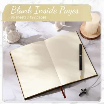 Engrowtic Wedding Officiant Book with Black Ink Pen 5.25 x 8.25 Inch Hardcover Journal Notebook with 192 Pages Officiant Gift Pastor Gift for Wedding Ceremony Sermon Minister (Black)