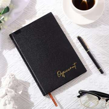 Engrowtic Wedding Officiant Book with Black Ink Pen 5.25 x 8.25 Inch Hardcover Journal Notebook with 192 Pages Officiant Gift Pastor Gift for Wedding Ceremony Sermon Minister (Black)