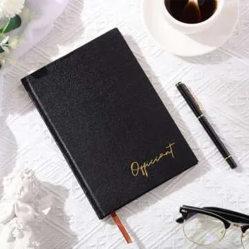 Engrowtic Wedding Officiant Book with Black Ink Pen 5.25 x 8.25 Inch Hardcover Journal Notebook with 192 Pages Officiant Gift Pastor Gift for Wedding Ceremony Sermon Minister (Black)