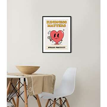 Retro Poster Wall Art, Aesthetic Posters, Trendy Wall Decor for Bedroom Aesthetic, Cute Room Decor, Vintage Art Nostalgia poster for room aesthetic (12x16 inches)