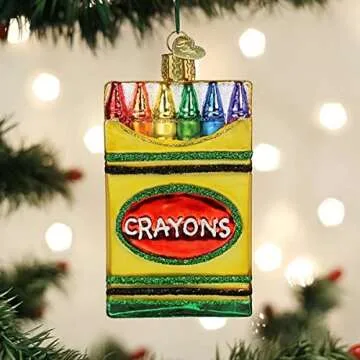 Unique Handcrafted Christmas Box of Crayons Ornament