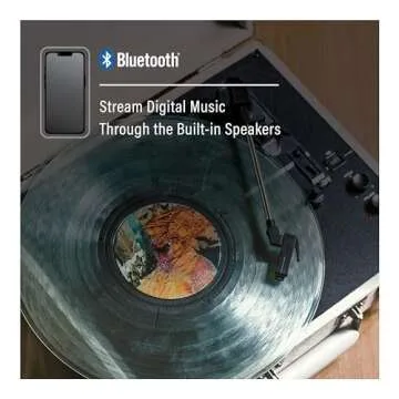 Crosley CR6019F-SA Executive Vintage Bluetooth in/Out 3-Speed Portable Suitcase Vinyl Record Player Turntable, Sand