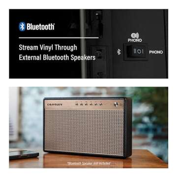 Crosley CR6019F-SA Executive Vintage Bluetooth in/Out 3-Speed Portable Suitcase Vinyl Record Player Turntable, Sand