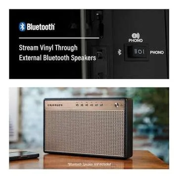 Crosley CR6019F-SA Executive Vintage Bluetooth in/Out 3-Speed Portable Suitcase Vinyl Record Player Turntable, Sand