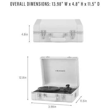 Crosley CR6019F-SA Executive Vintage Bluetooth in/Out 3-Speed Portable Suitcase Vinyl Record Player Turntable, Sand