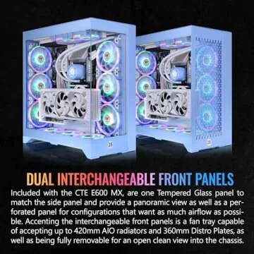 CTE E600 MX Hydrangea Blue E-ATX Mid Tower with Centralized Thermal Efficiency Design; Interchangeable Dual Front Panel; 3Way VGA Mounting Bracket; 400mm PCIe4 Riser Cable Included; CA-1Y3-00MFWN-00