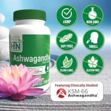 Health Thru Nutrition Ashwagandha 500mg KSM­66® 90 Capsules | Stress, Mood, Focus, & Energy | Clinically Proven and Organic Root-Only Whitania Somnifera Extract | Non-GMO, Gluten & Soy Free