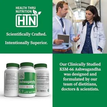 Health Thru Nutrition Ashwagandha 500mg KSM­66® 90 Capsules | Stress, Mood, Focus, & Energy | Clinically Proven and Organic Root-Only Whitania Somnifera Extract | Non-GMO, Gluten & Soy Free