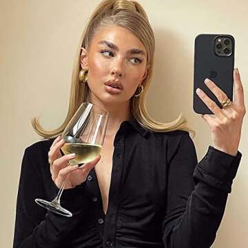 SEIKEA 20" Ponytail Extensions Clip in Wrap Around for Women 90's Styles Retro Flipped Pony Tail Straight Synthetic Hairpiece Clip on Hair Extension Color Black