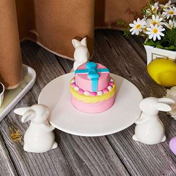 Charming 2 Set Bunny Cake Stand for Easter Celebrations