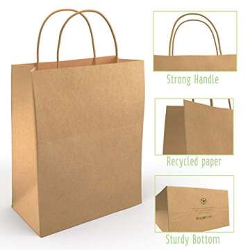 BagKraft Recyclable Brown Paper Bags for Gifts and Shopping