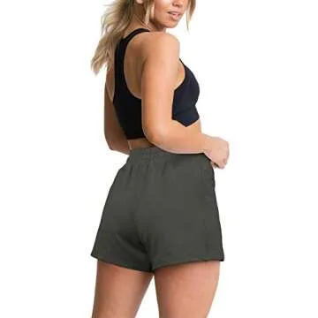 Sports Shorts for Women Running Athletic Shorts Drawstring Short with Pockets Grey S