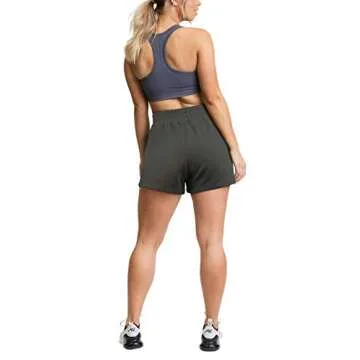 Sports Shorts for Women Running Athletic Shorts Drawstring Short with Pockets Grey S