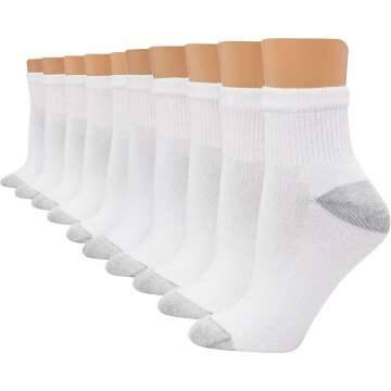 Hanes Women's Value Ankle Socks - Soft & Moisture-Wicking, Multi-Packs