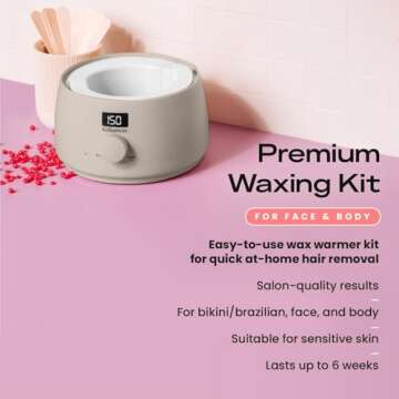 KoluaWax Premium Waxing Kit for Women - Hot Melt Hard Wax Warmer for Hair Removal, Eyebrow, Bikini, ...