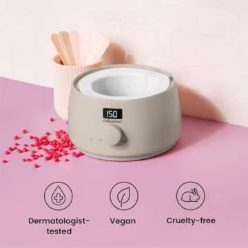 KoluaWax Premium Waxing Kit for Women - Hot Melt Hard Wax Warmer for Hair Removal, Eyebrow, Bikini, Legs, Face, Brazilian Wax - Machine, 4-Pack Beads, Accessories, Sand