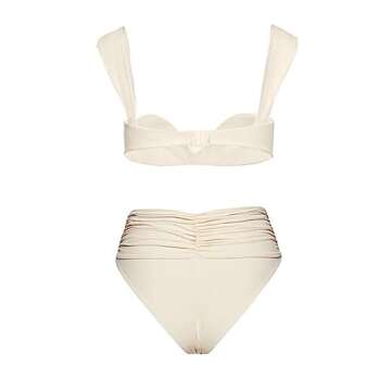 KITKI Women's Swimsuit Rose 3D Flower High Waist Sexy Bikini Two Piece Bathing Suit