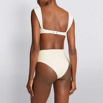 KITKI Women's Swimsuit Rose 3D Flower High Waist Sexy Bikini Two Piece Bathing Suit