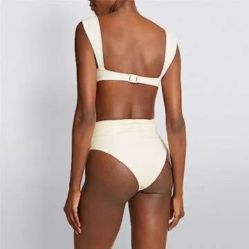 KITKI Women's High Waist 3D Rose Flower Bikini