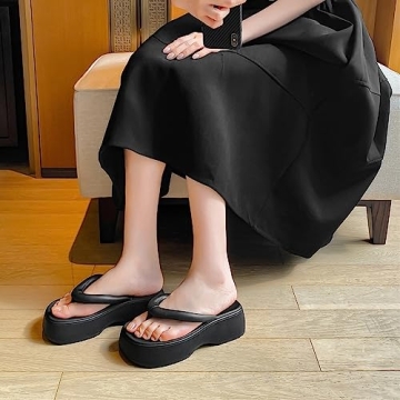 JCZJANA Women's Platform Flip Flops for Summer Style