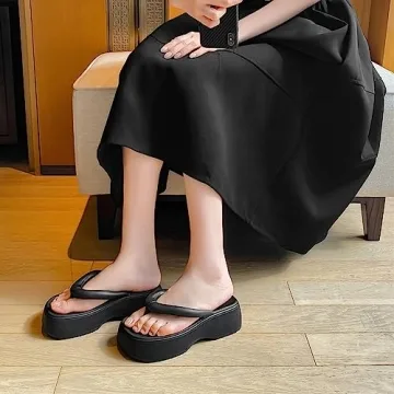 JCZJANA Women's Platform Flip Flops for Summer Style