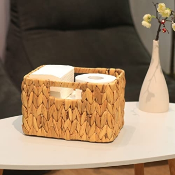 HOONEX Water Hyacinth Storage Baskets Set of 3 Stylish Organizers