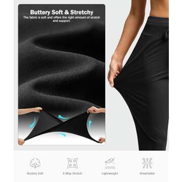 G Gradual Pants for Women High Waisted Golf Pants 2 Deep Pockets 7/8 Ankle Sweatpants for Athletic Travel Casual Lounge Work, Black, Medium