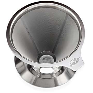 JavaPresse Pour Over Coffee Maker with Stand | Hand Drip Brewer with Reusable Filter Dripper