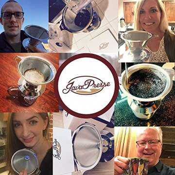 JavaPresse Pour Over Coffee Maker with Stand | Hand Drip Brewer with Reusable Filter Dripper