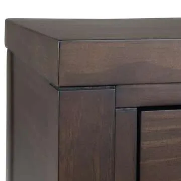 SIMPLIHOME Hollander SOLID WOOD 60 inch Wide Wide Console Sofa Entryway Table in Warm Walnut Brown with Storage, 3 Drawers , for the Living Room, Entryway and Bedroom