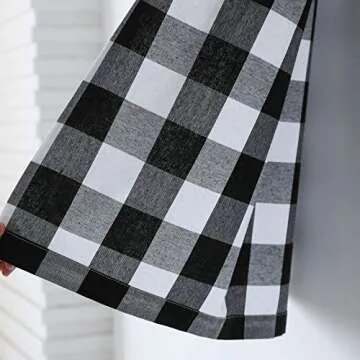 NATUS WEAVER Buffalo Check Tie Up Curtain - 42x45 Inches