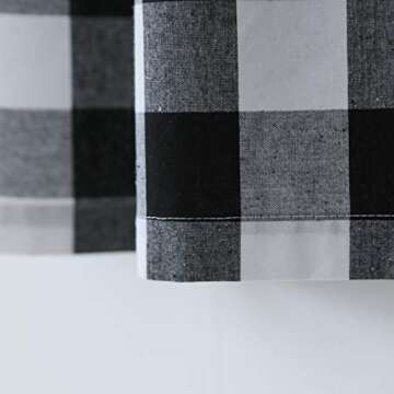 NATUS WEAVER Buffalo Check Tie Up Curtain - 42x45 Inches